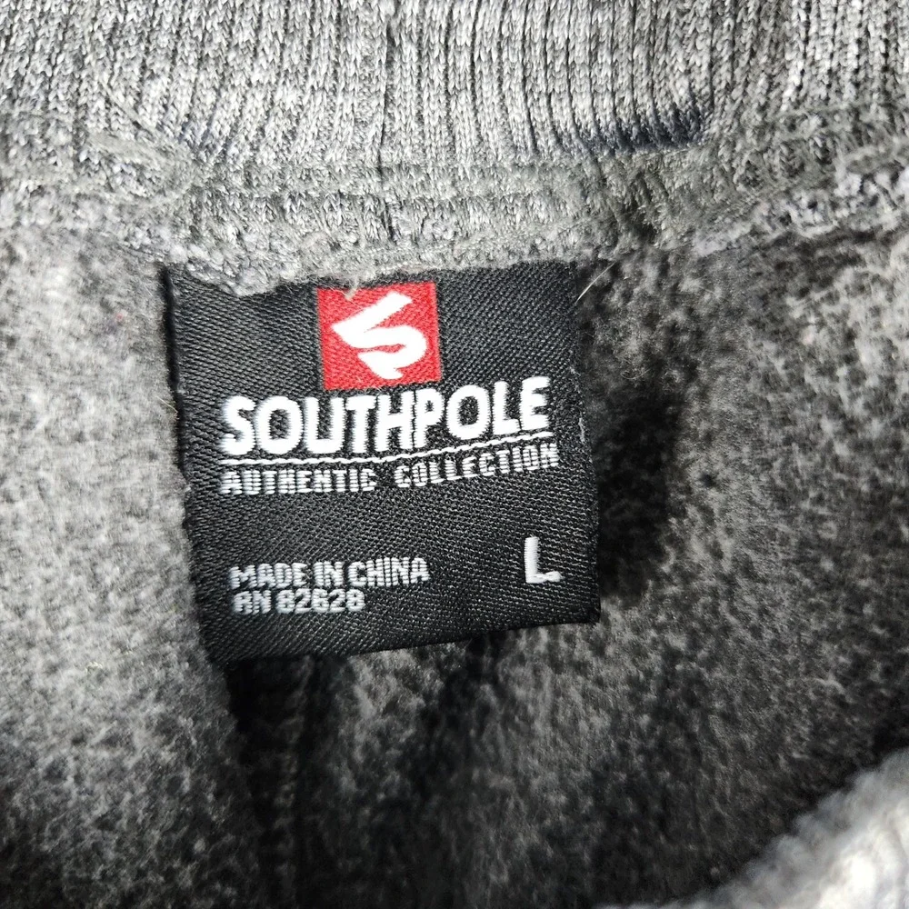 Southpole Jogger Pants Mens Large Gray Heathered Fleece Lined Drawstring Tapered